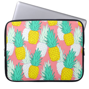 Housse Pour Ordinateur Portable Motif sans couture tropicale aux ananas exotiques.