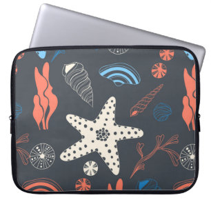 Housse Pour Ordinateur Portable Motif sans joint avec coquillages