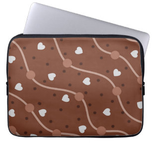 Housse Pour Ordinateur Portable Motif Specké au coeur de chocolat foncé