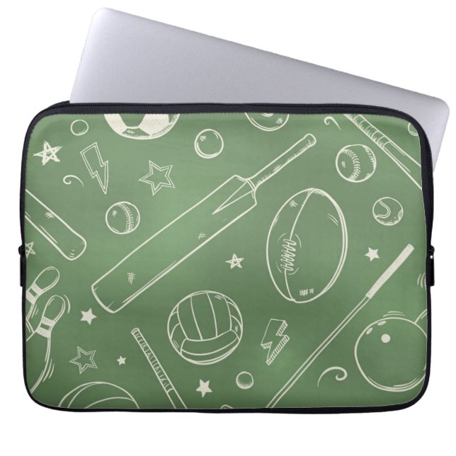 Housse Pour Ordinateur Portable Motif sportif vert (Devant)