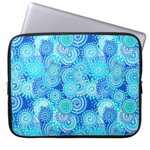 Housse Pour Ordinateur Portable Motif tourbillon fractal, bleu cobalt