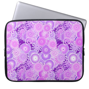Housse Pour Ordinateur Portable Motif tourbillon fractal, tons violets