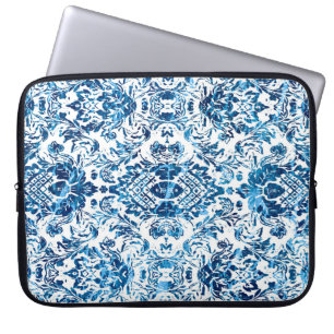 Housse Pour Ordinateur Portable Motif transparent damassé géométrique avec texte d
