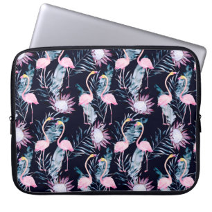 Housse Pour Ordinateur Portable motif tropical Abstrait avec flamant, protéa, l