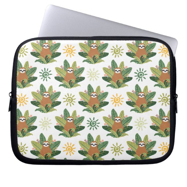 Housse Pour Ordinateur Portable Motif tropical de paresse (Devant)