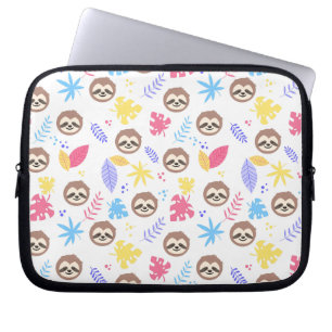 Housse Pour Ordinateur Portable Motif tropical de paresse et de feuille