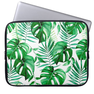 Housse Pour Ordinateur Portable Motif tropical feuille vert