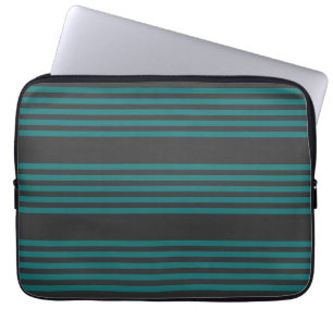 Housse Pour Ordinateur Portable motif turquoise et charbon de bois à cinq bandes