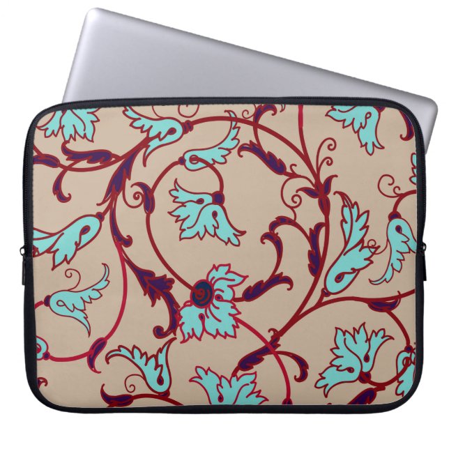 Housse Pour Ordinateur Portable motif vintage à texture florale. Motif sans faille (Devant)