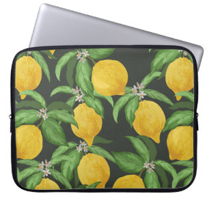 Housse Pour Ordinateur Portable Motif vintage au citron sans soudure. Retour de fr