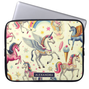 Housse Pour Ordinateur Portable Motif vintage Cute Unicorn