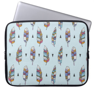 Housse Pour Ordinateur Portable Motif vintage dessiné main de plume. Boho sans jo