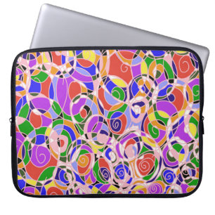 Housse Pour Ordinateur Portable Motifs Abstraits Tourbillonnants Pastel