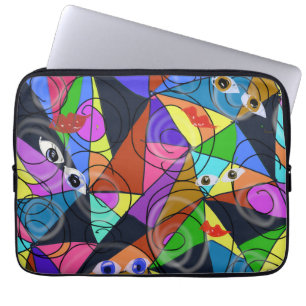Housse Pour Ordinateur Portable Motifs géométriques abstraits surréalistes avec de