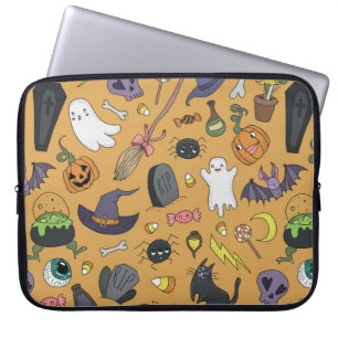 Housse Pour Ordinateur Portable Motifs mignons dessinés à la main sans couture a