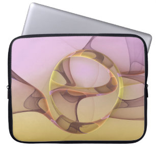 Housse Pour Ordinateur Portable Motions Abstraites Art moderne rose or fractal