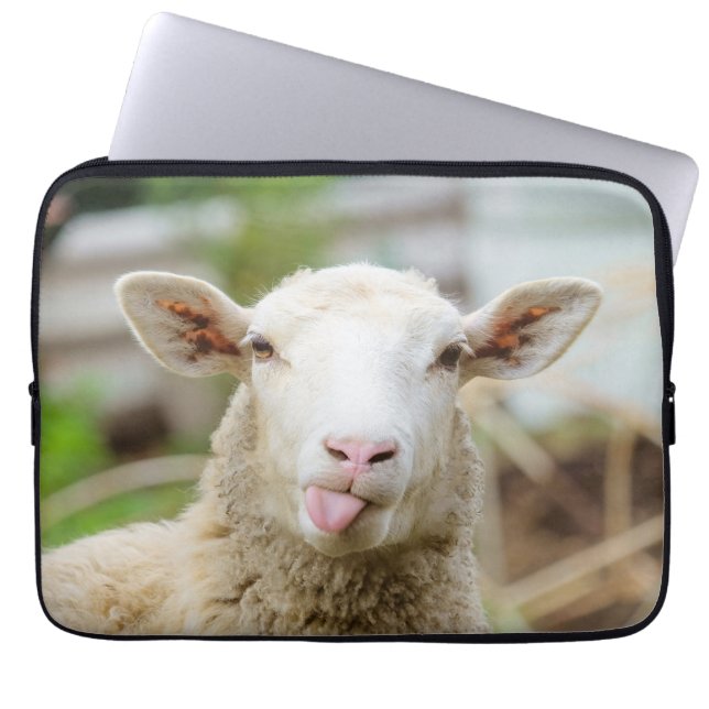 Housse Pour Ordinateur Portable Mouton montrer langue (Devant)