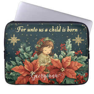 Housse Pour Ordinateur Portable Nativité biblique personnalisée Enfant & Verse