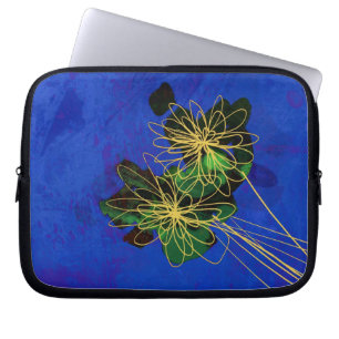 Housse Pour Ordinateur Portable nature art fleurs bleu poche portable