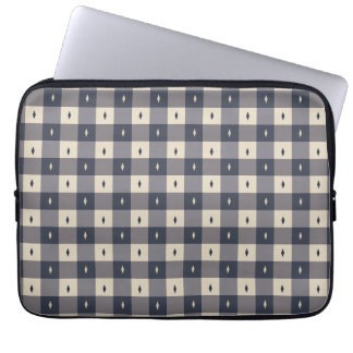 Housse Pour Ordinateur Portable Navy Gray Checkerboard Diamond Pattern