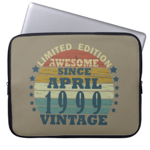 Housse Pour Ordinateur Portable Né en avril 1999 anniversaire vintage