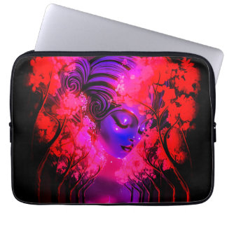 Housse Pour Ordinateur Portable Neon Goddess in Enchanted Forest