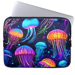 Housse Pour Ordinateur Portable Neon Jellyfish Dreams