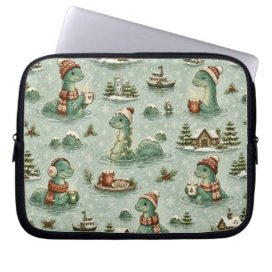 Housse Pour Ordinateur Portable Nessie de Noël Monstre du Loch Ness Confortable Cr