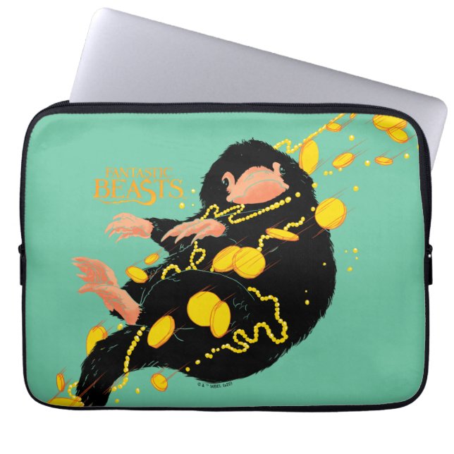 Housse Pour Ordinateur Portable Niffler Flottant Avec Or (Devant)