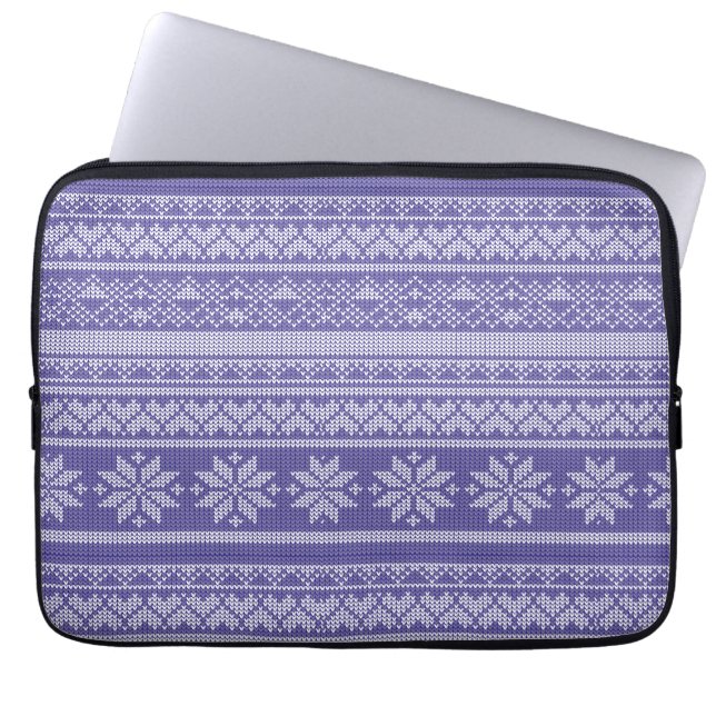 Housse Pour Ordinateur Portable Noël Laine Knit Chandail Noël (Devant)