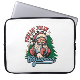 Housse Pour Ordinateur Portable Noël Santa qui se sent joyeux
