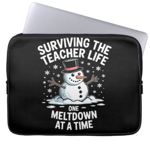 Housse Pour Ordinateur Portable Noël Surviving Teacher Life Effondrement de Noël