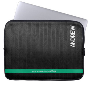 Housse Pour Ordinateur Portable Noir moderne personnalisé