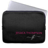 Noir rose chaud moderne Simple Script Monogramme N