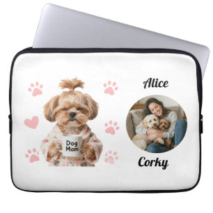 Housse Pour Ordinateur Portable Nom de photo de maman de chien rose mignon