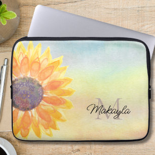 Housse Pour Ordinateur Portable Nom du monogramme Aquarelle
