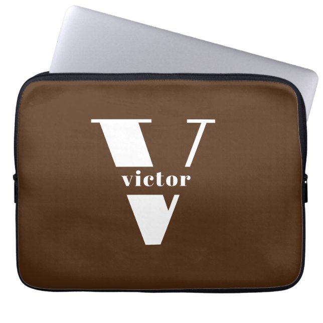 Housse Pour Ordinateur Portable Nom du monogramme Personnalisation intitable (Devant)