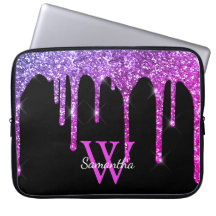 Nom Monogramme Paillettes Rose Violet qui Dégoulin