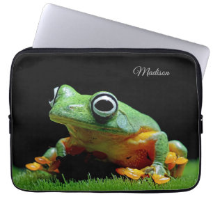 Housse Pour Ordinateur Portable Nom personnalisé Grenouille
