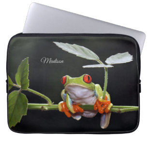 Housse Pour Ordinateur Portable Nom personnalisé Grenouille