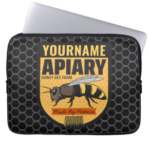 Housse Pour Ordinateur Portable NOM PERSONNALISÉ Honey Bee Apiary Beehives Farm