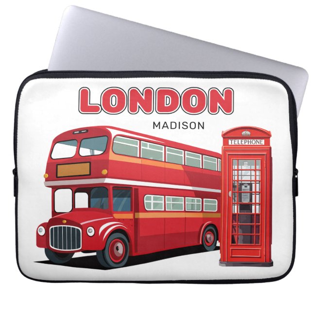 Housse Pour Ordinateur Portable Nom personnalisé Londres Angleterre (Devant)