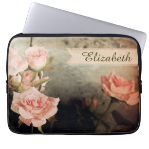 Housse Pour Ordinateur Portable Nom personnalisé rose rose