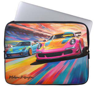 Housse Pour Ordinateur Portable Nom personnalisé Sportscars colorés