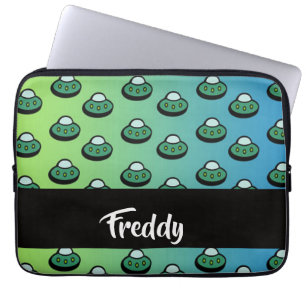 Housse Pour Ordinateur Portable Nom personnalisé ufo sur le dégradé