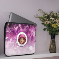 Nom Photo Personnalisé Purple Ombre Crystals