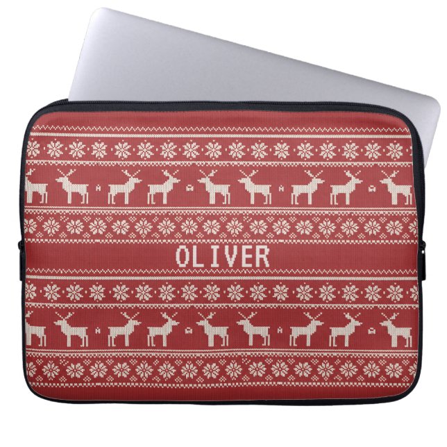 Housse Pour Ordinateur Portable Nordic Reindeer Christmas Personalized  (Devant)