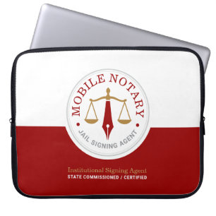 Housse Pour Ordinateur Portable Notaire mobile personnalisé Signature légale Rouge