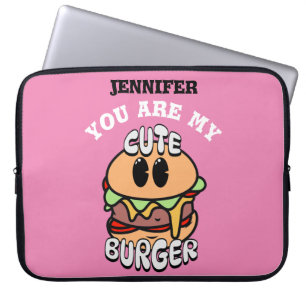 Housse Pour Ordinateur Portable Nourriture, hamburger mignon, cadeau sucré et humo