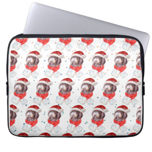 Housse Pour Ordinateur Portable Nouvelle race de chien Newfypoo étoiles de Noël